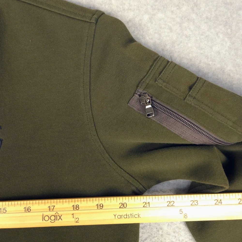 Polo Ralph Lauren Mens‎ Olive Green Fleece Bomber Jacket Small Full Zip Utility